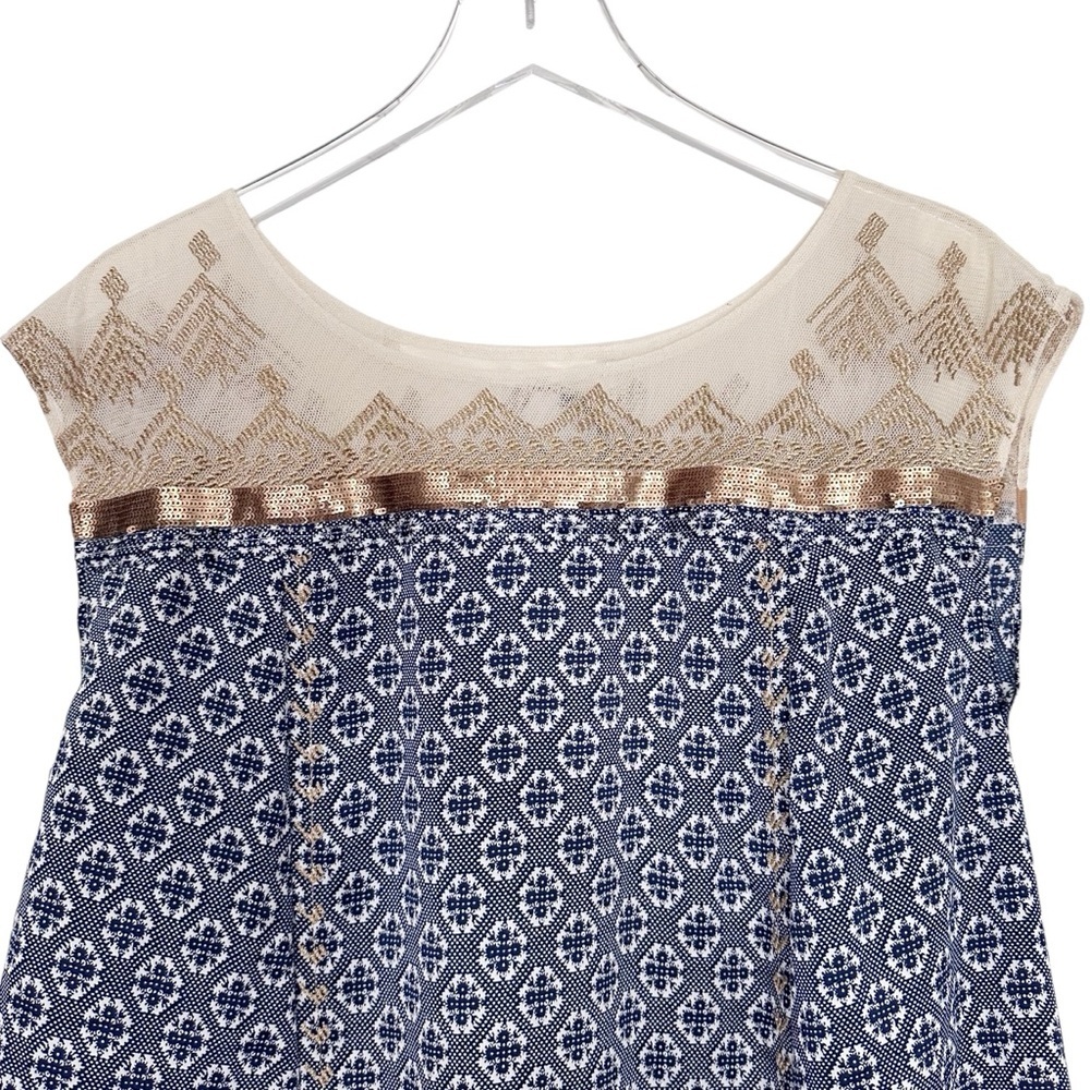 NWT Floreat Gold Stream Embroidered Sequined Top Size M - Picture 3 of 13